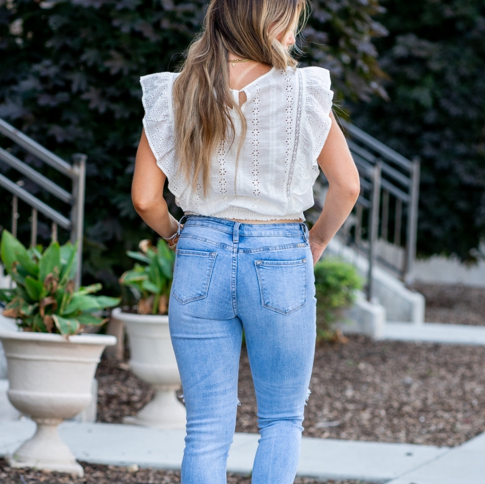 H.P.  KANCAN DISTRESSED SKINNY JEANS - Picture 4 of 6